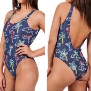 Chubbies The Electric Neon Lights One-Piece Swimsuit size M